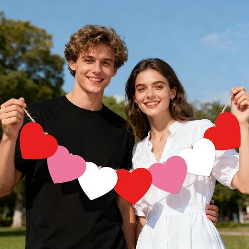 Whaline 120 Pcs Valentine's Day Heart Cutouts Cut-Outs Pink Red White Large Heart Shape Paper Cutting with 200 Pcs Glue Points for DIY Crafts Wedding Party Classroom Bulletin Board in Saudi Arabia