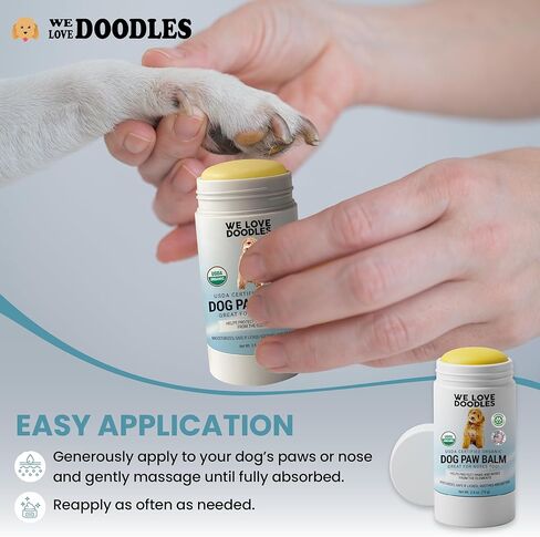 بلسم مخالب الكلاب من We Love Doodles - مرطب مخالب للكلاب، يرطب الأنف والأقدام المتشققة، يهدئ البشرة الجافة، آمن لللعق، صنع في الولايات المتحدة الأمريكية، 2.6 أونصة in Kuwait