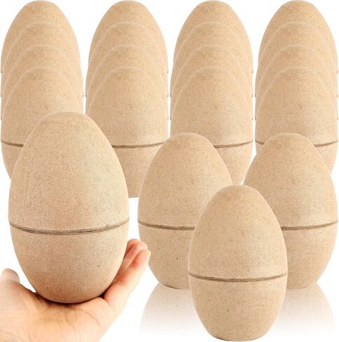 20 Pcs 6 Inch Large Brown Paper Easter Eggs DIY Paper Eggs Unpainted Easte Eggs Craft Bulk for Basket DIY Hunts Decorations Supplies in Saudi Arabia