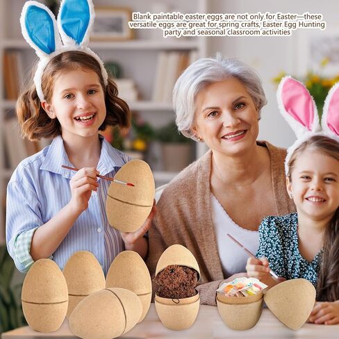 20 Pcs 6 Inch Large Brown Paper Easter Eggs DIY Paper Eggs Unpainted Easte Eggs Craft Bulk for Basket DIY Hunts Decorations Supplies in Saudi Arabia
