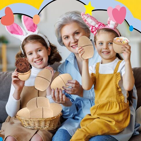 20 Pcs 6 Inch Large Brown Paper Easter Eggs DIY Paper Eggs Unpainted Easte Eggs Craft Bulk for Basket DIY Hunts Decorations Supplies in Saudi Arabia