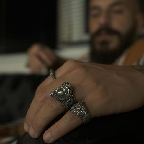 BySilverStone - Jesus Christ Crown Of Thorns Handmade Sterling Silver Mens Ring, Silver Christian Jewelry, Jesus Crown Of Thorns Silver Jewelry, Ring for Men in Saudi Arabia