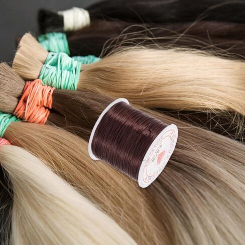 Elastic Hair Line 0.6Mm Flat Silicone Cord for Hair Extensions and Braiding String Durable Stretch Thread for DIY Ponytail Braid Extension and Crystal Elastic Cord in Saudi Arabia