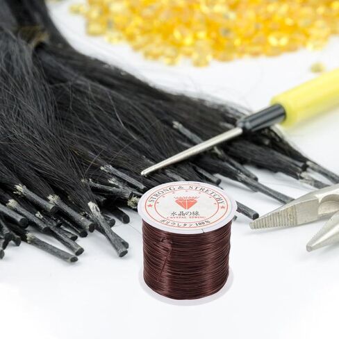 Elastic Hair Line 0.6Mm Flat Silicone Cord for Hair Extensions and Braiding String Durable Stretch Thread for DIY Ponytail Braid Extension and Crystal Elastic Cord in Saudi Arabia