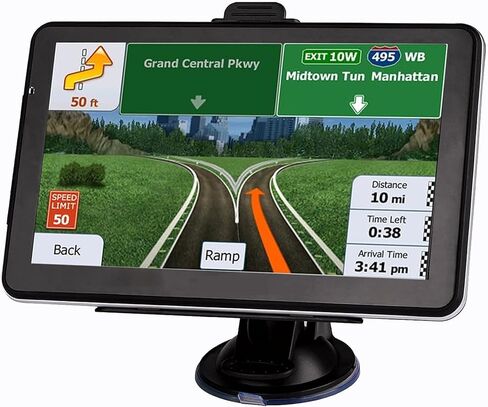 GPS Navigation for Car, Latest 2026 Map 7 inch Touch Screen Car GPS, Voice Turn Direction Guidance, Support Speed and Red Light Warning, Pre-Installed North America Lifetime map Free Update in Kuwait