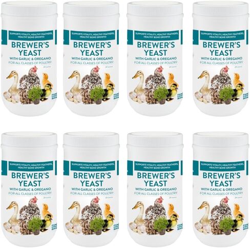 Brewer's Yeast for Ducks & Chickens with Garlic & Dried Oregano (24 Ounce) | Niacin for Ducks, Chicks, and Adult Chickens | Chicken Probiotic & Amino Acids| Pampered Chicken Mama (24 Ounce) in Saudi Arabia