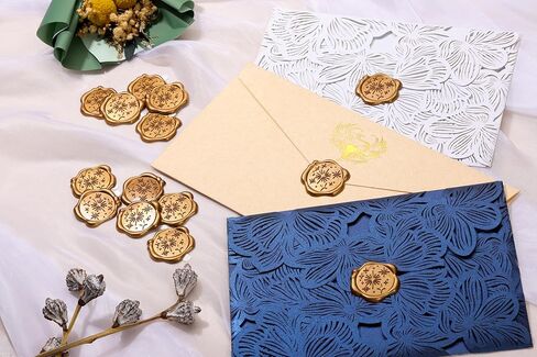Yoption Star Wax Seal Stickers, 50 Pack Antique Gold Self Adhesive Envelope Wax Stickers for Wedding Invitation, Party, Christmas, Envelope, Gift Wrapping in Saudi Arabia