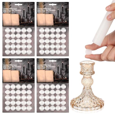 LemonRoad 100 Pcs Easter Taper Sticky Wax Dots White Wax Candle Adhesive Dots Bulk Secure Placement Easy Clean Traceless Small Grips Taper Holders Accessories for DIY Easter Party Supplies in Saudi Arabia