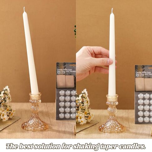 LemonRoad 100 Pcs Easter Taper Sticky Wax Dots White Wax Candle Adhesive Dots Bulk Secure Placement Easy Clean Traceless Small Grips Taper Holders Accessories for DIY Easter Party Supplies in Saudi Arabia