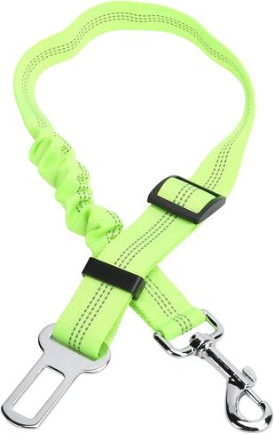 Green Adjustable Dog Car Seat Belt Elastic Safety Harness with Metal Buckle for Small and Medium Pets in Saudi Arabia