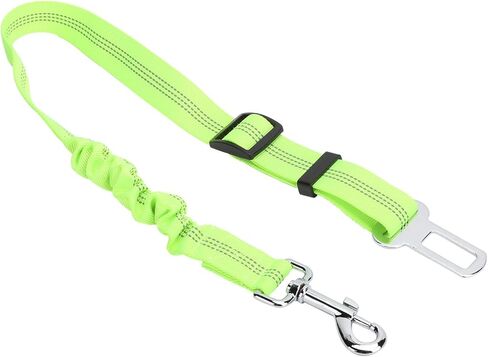 Green Adjustable Dog Car Seat Belt Elastic Safety Harness with Metal Buckle for Small and Medium Pets in Saudi Arabia