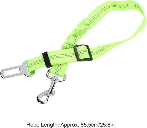 Green Adjustable Dog Car Seat Belt Elastic Safety Harness with Metal Buckle for Small and Medium Pets in Saudi Arabia