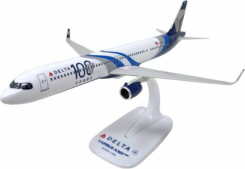 مصغرات الطيران Delta 100th Anniv Livery A321neo بمقياس 1:200 - نموذج طائرة بلاستيكية سهلة التركيب - نسخة طبق الأصل من Delta Aircraft - الجزء # AAB-32100H-019 in Kuwait