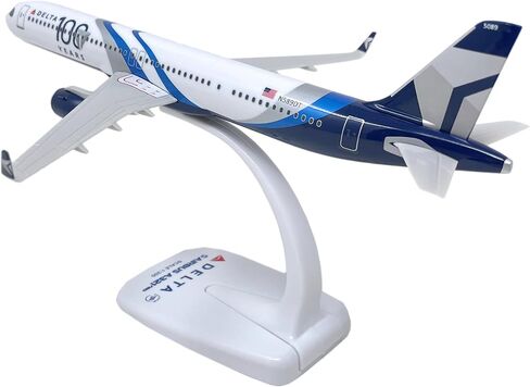 مصغرات الطيران Delta 100th Anniv Livery A321neo بمقياس 1:200 - نموذج طائرة بلاستيكية سهلة التركيب - نسخة طبق الأصل من Delta Aircraft - الجزء # AAB-32100H-019 in Kuwait