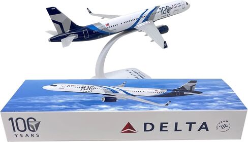 مصغرات الطيران Delta 100th Anniv Livery A321neo بمقياس 1:200 - نموذج طائرة بلاستيكية سهلة التركيب - نسخة طبق الأصل من Delta Aircraft - الجزء # AAB-32100H-019 in Kuwait