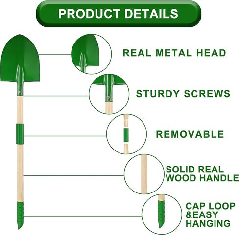 Kids Gardening Tool Set,6 pcs Detachable Toddler Gardening Tools with Shovel,Rake,Hoe and Rake for Outdoor Summer Yard Lawn Beach,Christmas Birthday Gifts for Age 3,4,5 Year (Green Shovel) in Saudi Arabia