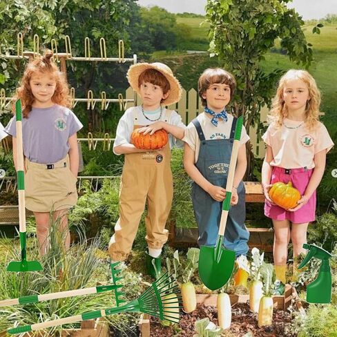 Kids Gardening Tool Set,6 pcs Detachable Toddler Gardening Tools with Shovel,Rake,Hoe and Rake for Outdoor Summer Yard Lawn Beach,Christmas Birthday Gifts for Age 3,4,5 Year (Green Shovel) in Saudi Arabia