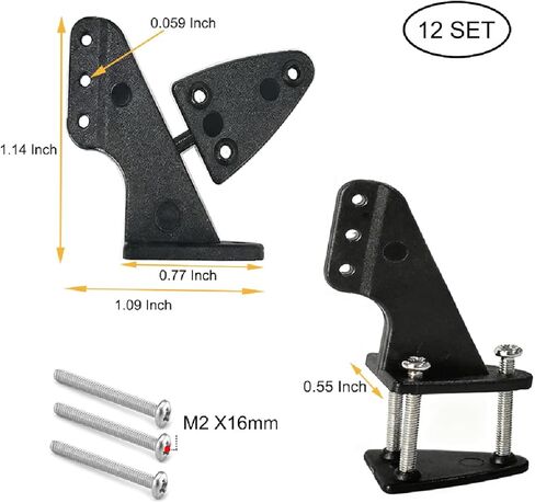 12 مجموعة من أبواق التحكم المصنوعة من النايلون L20×W14×H29mm و3 أوضاع فتحات لطائرة RC طراز KT ملحقات أجزاء الطائرة DIY مع برغي M2x16mm in Kuwait