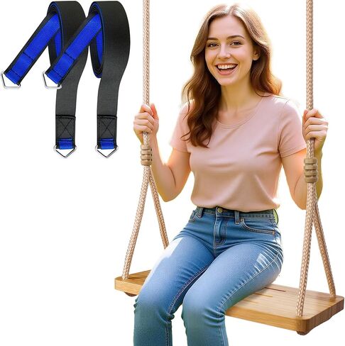 مقعد أرجوحة شجرة للبالغين والأطفال، سعة 500 رطل - كرسي تعليق خارجي وداخلي للشجرة والشرفة ومجموعة اللعب - يتضمن أرجوحة من الخيزران + حبال قابلة للتعديل، لا حاجة إلى تجميع in Kuwait