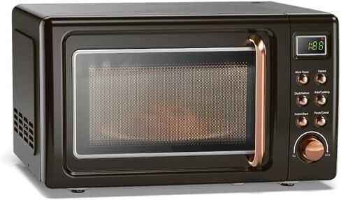 ARLIME Retro Microwave 0.7Cu.ft, 700 Watt Countertop Microwave with 5 Micro Power Defrost & Auto Cooking Function, LED Display, Child Lock, Pink Small Microwave for Kitchen, RV, Dorm in Saudi Arabia