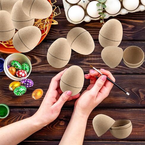 70 Pcs DIY Paper Mache Easter Eggs 3.2 Inch Empty Easter Paper Eggs DIY Easter Eggs Decorations for Easter Party Craft Easter Egg Hunt Party Favors in Saudi Arabia