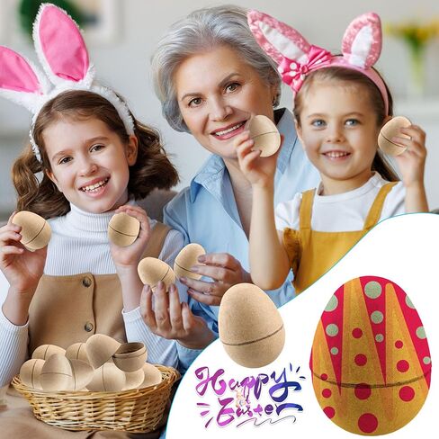 70 Pcs DIY Paper Mache Easter Eggs 3.2 Inch Empty Easter Paper Eggs DIY Easter Eggs Decorations for Easter Party Craft Easter Egg Hunt Party Favors in Saudi Arabia