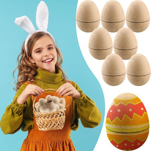 70 Pcs DIY Paper Mache Easter Eggs 3.2 Inch Empty Easter Paper Eggs DIY Easter Eggs Decorations for Easter Party Craft Easter Egg Hunt Party Favors in Saudi Arabia