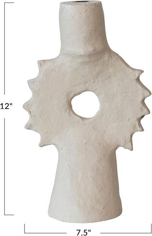 Creative Co-Op Handmade Paper Mache Spiked Taper Candle Holder, Natural in Saudi Arabia