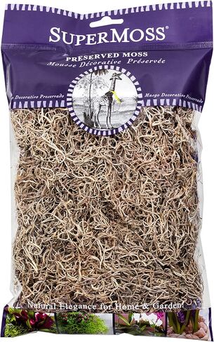 SuperMoss (26901) Dried Spanish Moss – Decorative Moss for Crafts, Potted Plants, Fairy Gardens, Vase Filler, Floral Arrangements & Indoor/Outdoor Garden Projects, 120 Cu in, Natural in Saudi Arabia