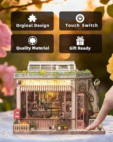 مجموعة Book Nook - مجموعة بيت الدمى المصغرة DIY Diorama، Booknook Tiny House Bookshelf Decor 3D لغز خشبي ثلاثي الأبعاد، هدايا للبالغين والمراهقين والعائلة (Café des Deux Moulins) in Kuwait