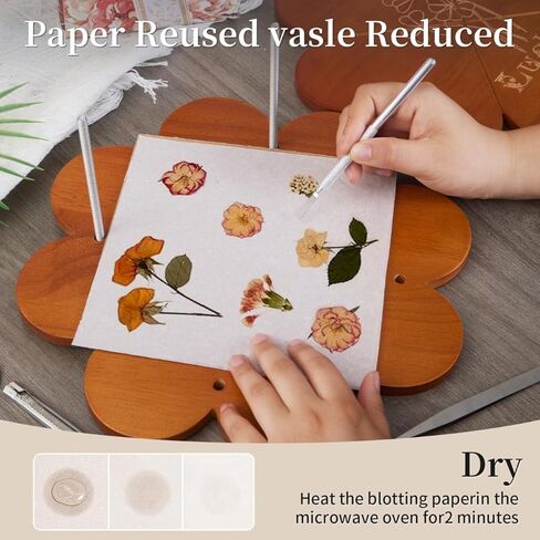 PAZIONMI Extra Large Flower Press Kit – Flower Preservation/Drying Kit for DIY Wedding Bouquet Preservation, DIY Pressed Plant Preservation, 11"x11"Wooden Pressing Boards in Saudi Arabia