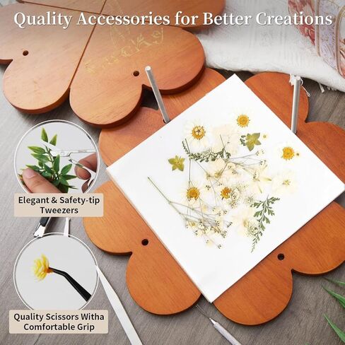 PAZIONMI Extra Large Flower Press Kit – Flower Preservation/Drying Kit for DIY Wedding Bouquet Preservation, DIY Pressed Plant Preservation, 11"x11"Wooden Pressing Boards in Saudi Arabia