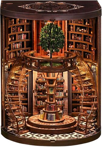 مجموعة Book Nook Kit، مجموعة منزل مصغر، ألغاز خشبية ثلاثية الأبعاد للبالغين، بيت الشجرة in Kuwait