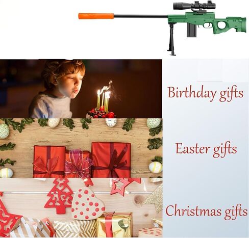 لينة رصاصة لعبة بندقية قناص مع نطاق قذيفة برميل واقعية إخراج رغوة الناسف بندقية دارت الدعامة الفناء الخلفي لعبة اطلاق النار في الهواء الطلق للبنين المراهقين البالغين الهدايا سن 8-12 14 سنة (الأخضر) in Kuwait