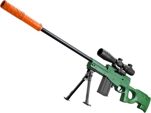 لينة رصاصة لعبة بندقية قناص مع نطاق قذيفة برميل واقعية إخراج رغوة الناسف بندقية دارت الدعامة الفناء الخلفي لعبة اطلاق النار في الهواء الطلق للبنين المراهقين البالغين الهدايا سن 8-12 14 سنة (الأخضر) in Kuwait