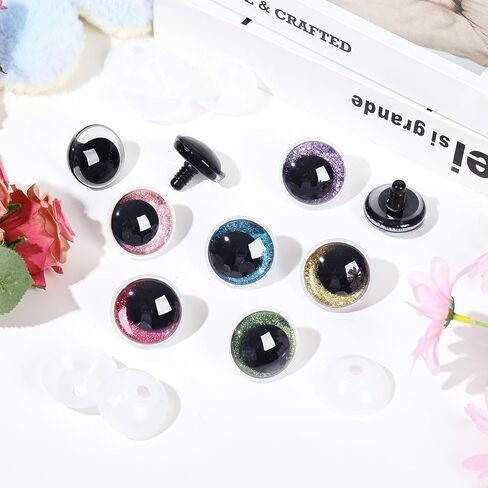 MUCUNNIA 40pcs 35mm 3D بريق عيون السلامة للكروشيه مع غسالات القمر الكروشيه عيون Amigurumi للحيوانات الكروشيه عيون الحرفية عيون الدمية عيون الكروشيه محشوة للحرف هدية لمحبي الكروشيه in Kuwait