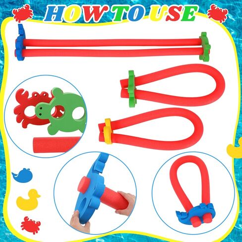Soulchen 4 Pack EVA Pool Noodle Floating Connectors Animal Shaped Swimming Float Connectors (Duck, Crab, Whale, Turtle) for Rafts Toys Swim Training and Pool Games in Kuwait