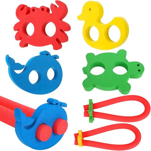 Soulchen 4 Pack EVA Pool Noodle Floating Connectors Animal Shaped Swimming Float Connectors (Duck, Crab, Whale, Turtle) for Rafts Toys Swim Training and Pool Games in Kuwait