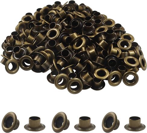 Piutouyar 3mm Hole Tiny Eyelets 200 Pcs, Bronze Grommets Eyelets Self Backing Eyelet Mini Metal Eyelet for Bead Cores/Clothes/Leather/Canvas in Saudi Arabia