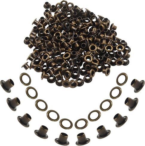 Piutouyar 3mm Hole Tiny Eyelets 200 Pcs, Bronze Grommets Eyelets Self Backing Eyelet Mini Metal Eyelet for Bead Cores/Clothes/Leather/Canvas in Saudi Arabia