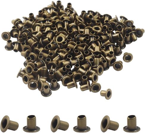 Piutouyar 3mm Hole Tiny Eyelets 200 Pcs, Bronze Grommets Eyelets Self Backing Eyelet Mini Metal Eyelet for Bead Cores/Clothes/Leather/Canvas in Saudi Arabia