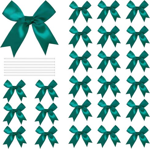 Twist Tie Bows Satin Ribbon Bow 3.3 Inch Gift Wrap Bow Craft Bows for Gift Wrapping, Party Decorations Gifts Bag DIY Treat Bags (Light Pink, 1 Count(Pack of 50)) in Saudi Arabia