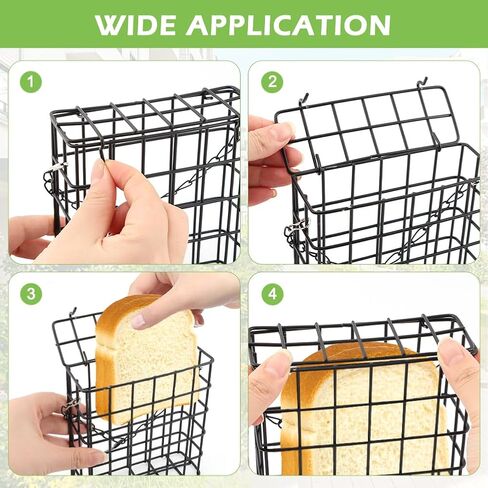 2Pcs Outdoor Suet Cage Bird Feeder, Hanging Wild Bird Feeder with Single Suet Cake Capacity, Multi-Use for Suet/Oranges/Nesting in Kuwait