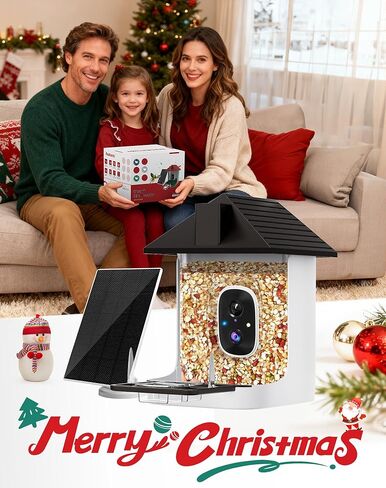 Smart Bird Feeder with Camera Solar Powered, 5MP 2.5K HD Live Video Birdhouse Camera, AI Identify, Instant Notify, Motion Detection, Cloud Storage, Color Night Vision, Ideal Gift for Bird Watching in Saudi Arabia
