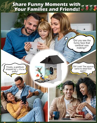 Smart Bird Feeder with Camera Solar Powered, 5MP 2.5K HD Live Video Birdhouse Camera, AI Identify, Instant Notify, Motion Detection, Cloud Storage, Color Night Vision, Ideal Gift for Bird Watching in Saudi Arabia