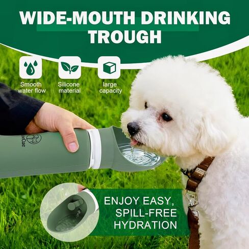 Dog Travel Kit 7-in-1 – Collapsible Bowls, Water Bottle, Treat Pouch, Waste Bag Holder, Strap & Carry Bag – Portable Pet Travel Essentials for Walks, Hiking, Road Trips & Everyday Use – PawCue in Saudi Arabia