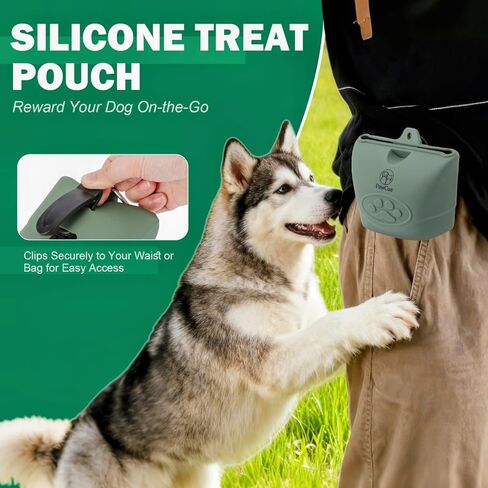 Dog Travel Kit 7-in-1 – Collapsible Bowls, Water Bottle, Treat Pouch, Waste Bag Holder, Strap & Carry Bag – Portable Pet Travel Essentials for Walks, Hiking, Road Trips & Everyday Use – PawCue in Saudi Arabia