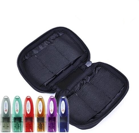 1Pc USB Flash Drive Protective Case, Capacity USB Holder Electronic Accessory Storage Bag, Black Soft Storage Bag, Suitable For Long-term Use (10 grids) in Saudi Arabia