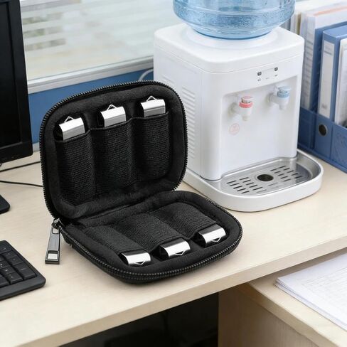 1Pc USB Flash Drive Protective Case, Capacity USB Holder Electronic Accessory Storage Bag, Black Soft Storage Bag, Suitable For Long-term Use (10 grids) in Saudi Arabia