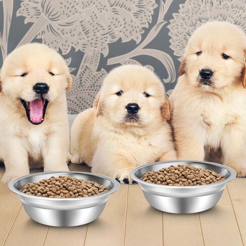 18 Pcs Stainless Steel Metal Dog Bowls Bulk Small Metal Dog Food Water Container Replacement Lightweight Bowl for Small Medium Large Dogs, Dishwasher Safe (5.5 Inch) in Saudi Arabia